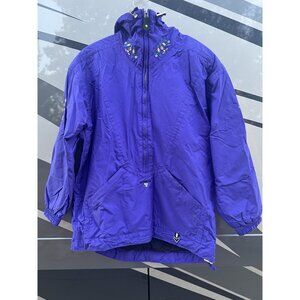 Vintage 90s Obermeyer Scarlett purple floral embroidered ski jacket alpine S